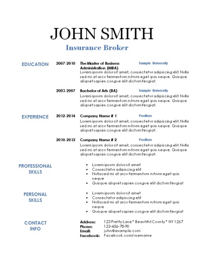 Simple resume ␓ easy online resume builder
