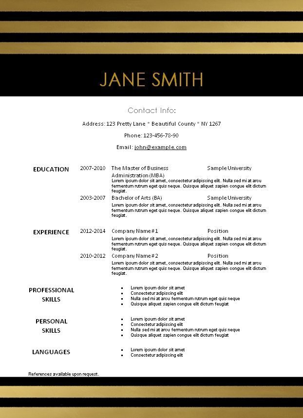 free modern resume template