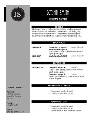 black and grey creative resume tempalte