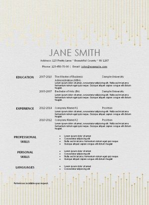 elegant resume on textured paper