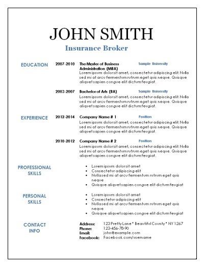 blank resume template with a black border and white space