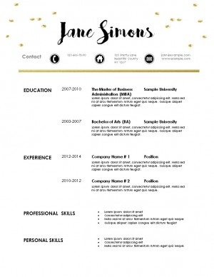 elegant but simple resume template