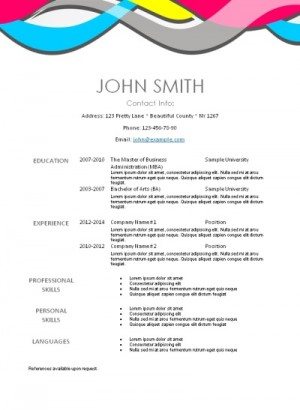 free resume with a modern pattern on the top