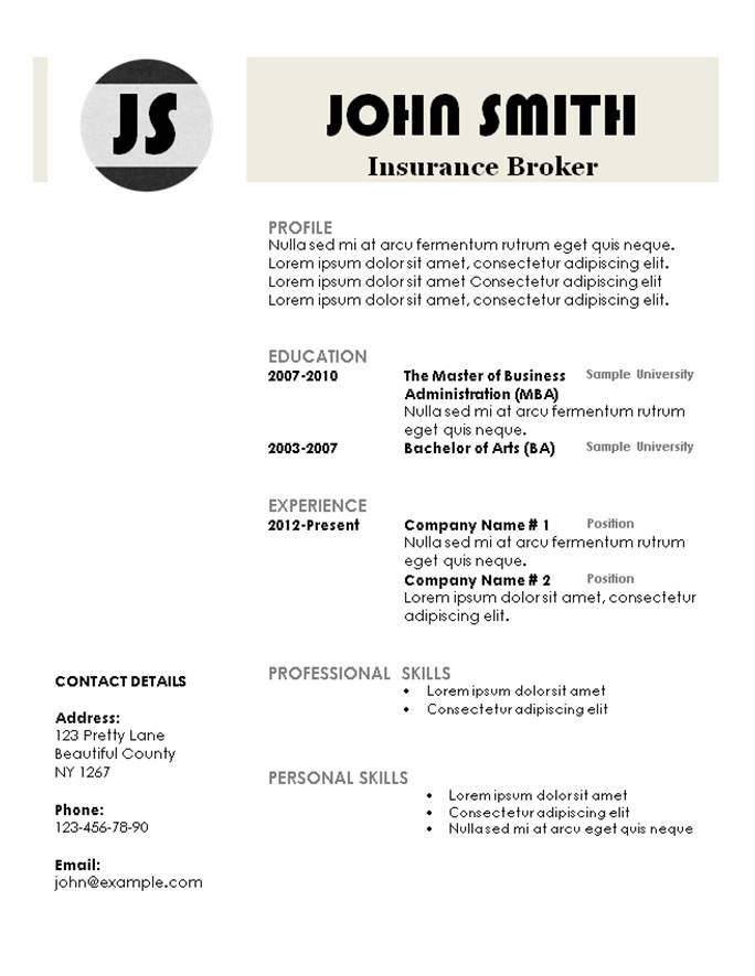 free modern resume templates