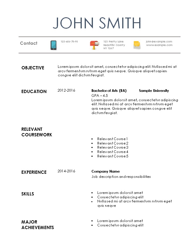 writing a resume for an internship