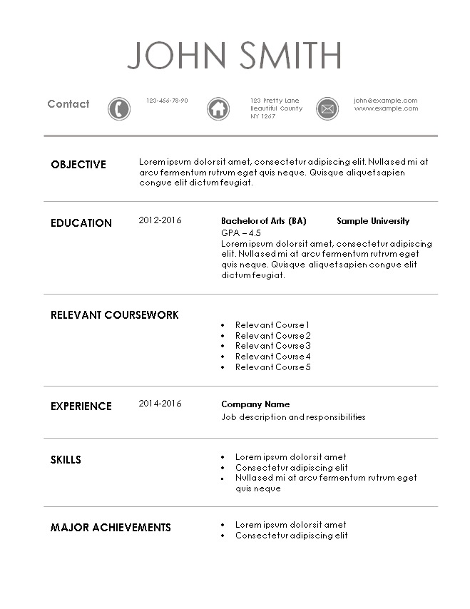 Internship Resume Template